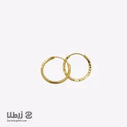 گوشواره طلا حلقه ای تراشدار کوچک کد E17095
