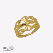 انگشتر طلا سه ردیفه طرح بافت زنجیر کد R12846