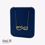 گردنبند طلا طرح قلب و Love کد N18499