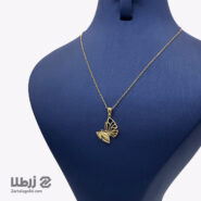 گردنبند طلا طرح پروانه نا متقارن کد N18644
