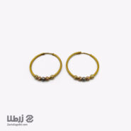 گوشواره طلا حلقه ای ساده 5 گوی البرنادو کد E18289