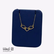 گردنبند طلا طرح بال فرشته و قلب تو خالی کد N17909