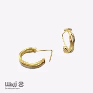 گوشواره حلقه ای ناپل دوتایی موجدار سایز متوسط کد E17742