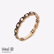 انگشتر میهن طلا زنانه سیاه قلم بیضی