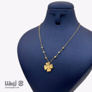گردنبند طلا طرح شبدر و گوی کد N20152