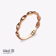 انگشتر طلا زنانه طرح میهن سیاه قلم کد R15385