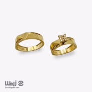 حلقه ست طلا تک نگین مربعی کد R18613