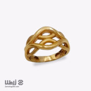 انگشتر زنانه طلا طرح پیچدار مات و آینه ای کد R18536