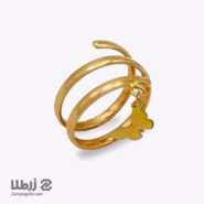 انگشتر طلا طرح پیچدار با آویز پروانه کد R18681