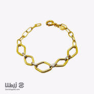 دستبند طلا زنجیری طرح لوزی تو خالی کد B19300