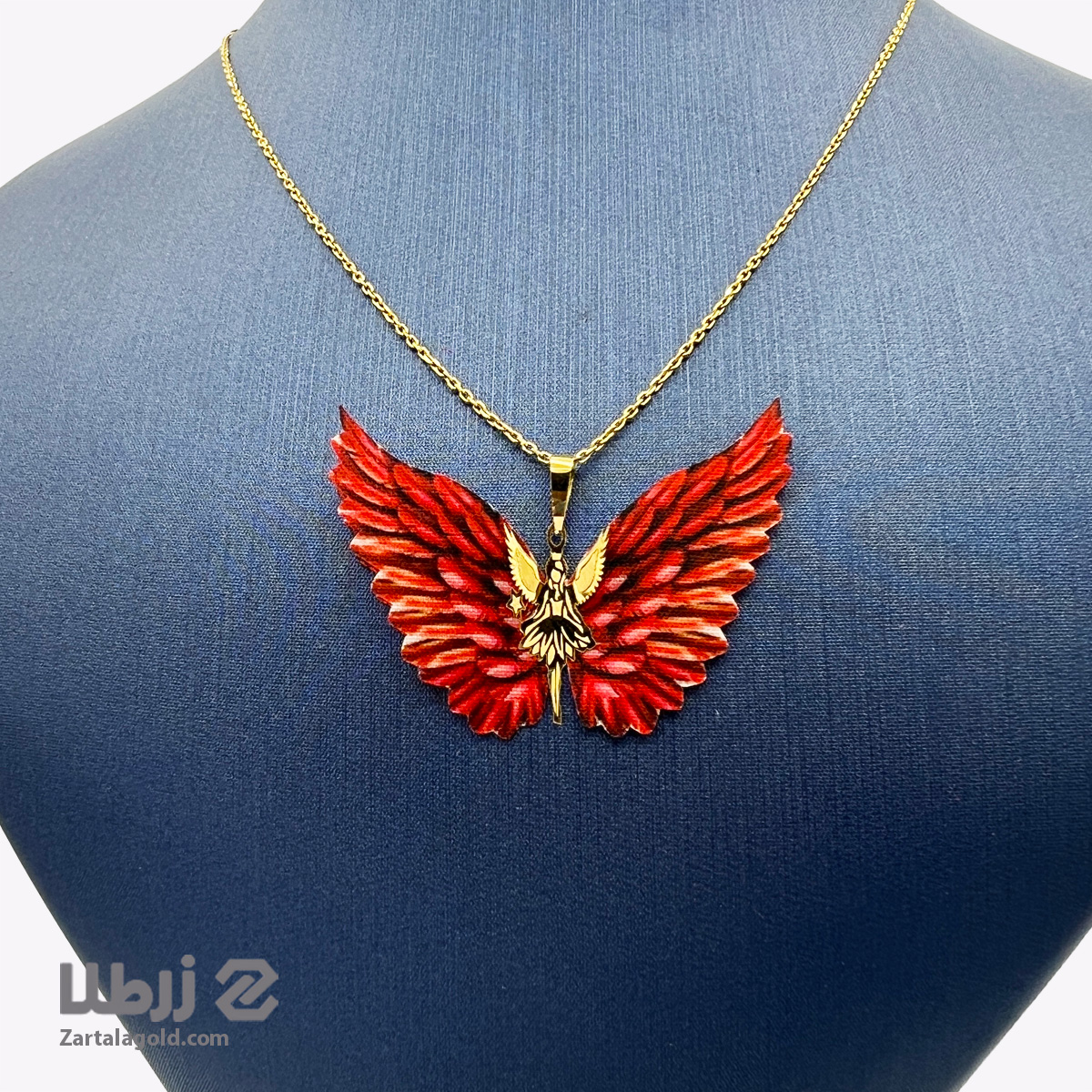 گردنبند طلا طرح فرشته قرمز کد N20444 گردنبند طلا طرح فرشته قرمز کد N20444