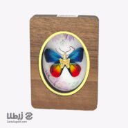گردنبند طلا طرح پروانه آبی و نارنجی کد N20420
