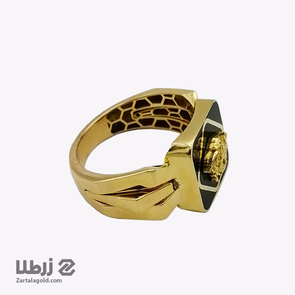 انگشتر طلا زنانه ورساچ سیاه کد R17567 انگشتر طلا زنانه ورساچ سیاه کد R17567