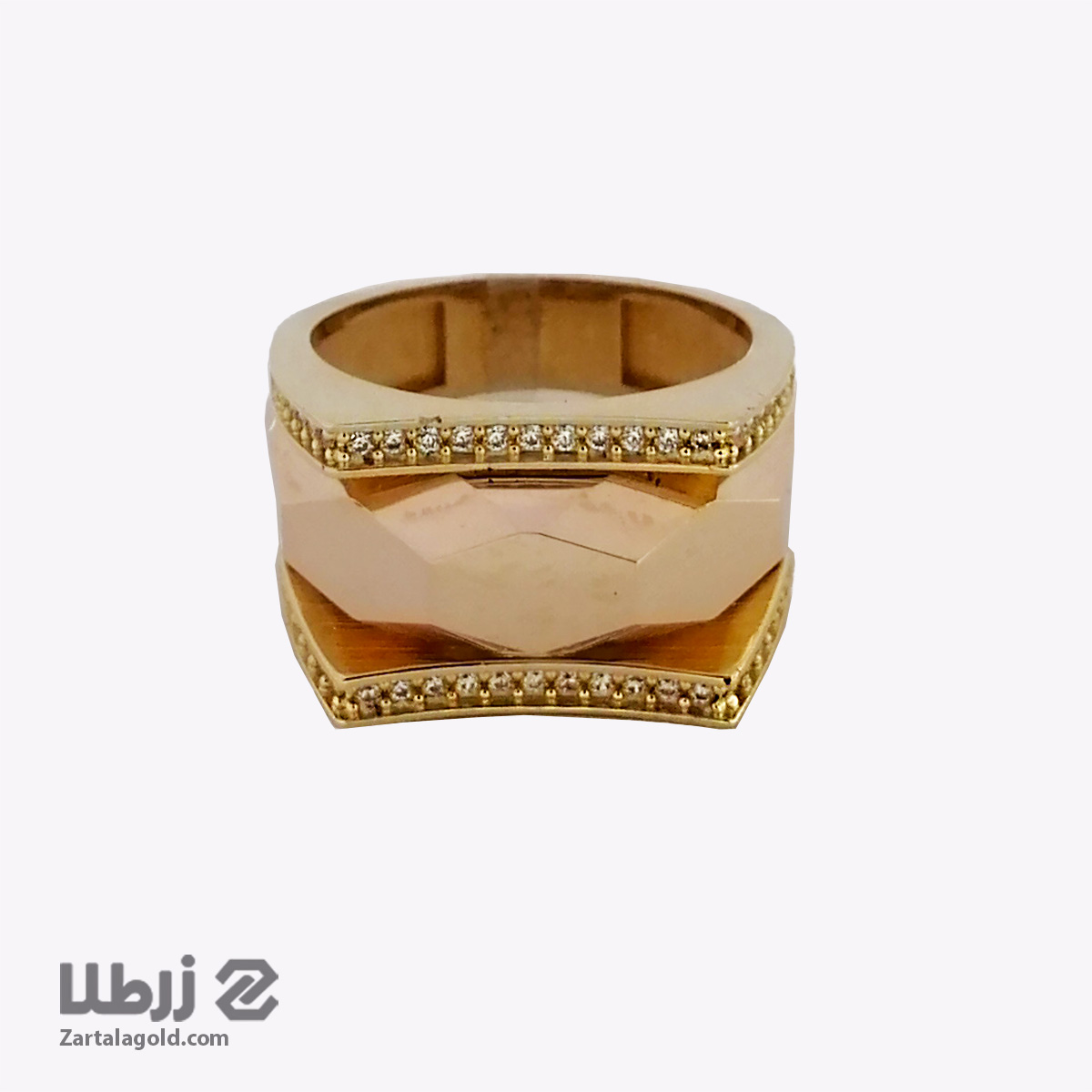 انگشتر طلا نگین دار رزگلد و زرد کد R20245 انگشتر طلا نگین دار رزگلد و زرد کد R20245