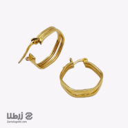گوشواره حلقه ای طلا طرح ناپل شش ضلعی کد E18691