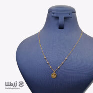 گردنبند طلا طرح گوی و پلاک دایره کد N20614