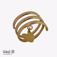 انگشتر مدرن پیچدار با آویز قلب کد R20961