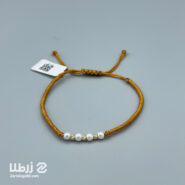 دستبند طلا بندی عسلی طرح گوی و صدف کد B21241