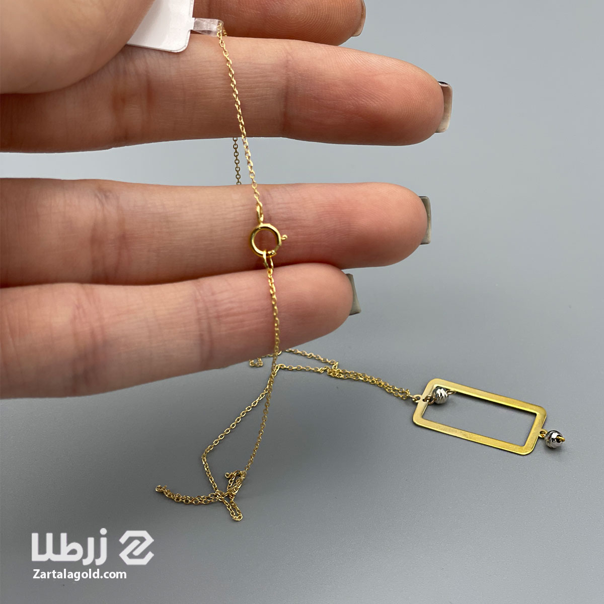 گردنبند زنجیری طلا طرح مستطیل تو خالی گردنبند زنجیری طلا طرح مستطیل تو خالی