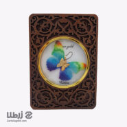 پلاک پروانه پارچه ای و طلا رنگی رنگی