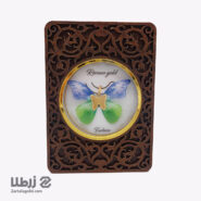 پلاک پروانه پارچه و طلا سبز-آبی