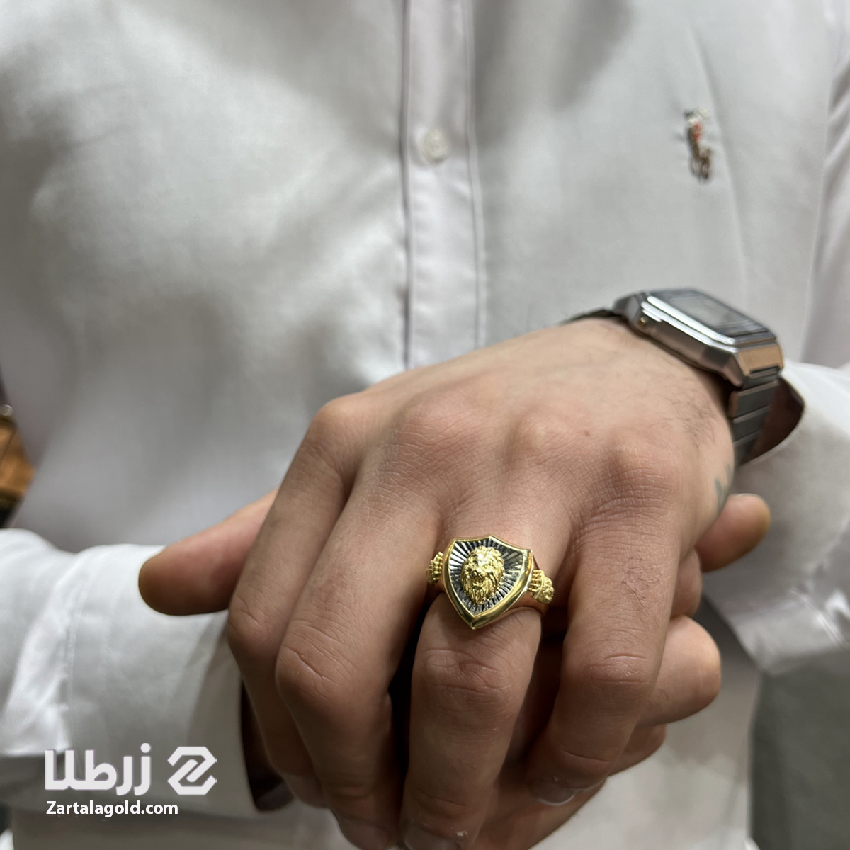 انگشتر مردانه طلا طرح شیر انگشتر مردانه طلا طرح شیر