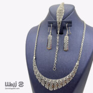 سرویس طلا سفید طرح تراشدار